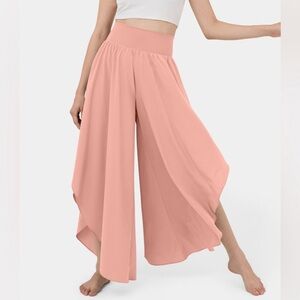 Halara Breezeful High Waisted Back Waistband Pocket Palazzo Flowy Wide Leg Small